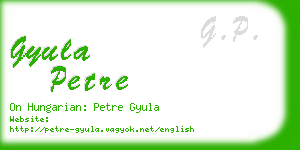 gyula petre business card